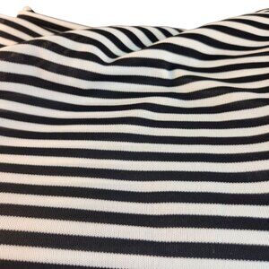 Black & White Striped Knit Fabric Yardage Stretchy Lightweight Polyester Blend